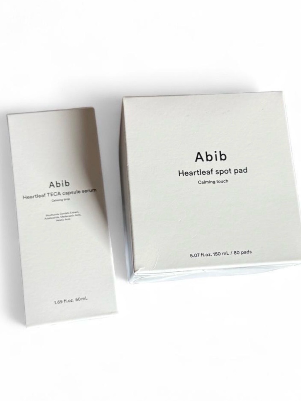 Abib Heartleaf Teca Capsule Serum and Heartleaf Spot Pad Calming Touch